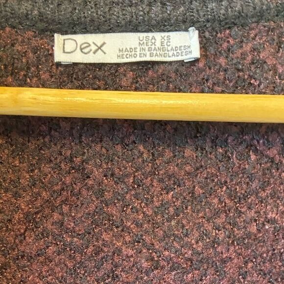 DEX Burgundy&Black Plaid Light Button Up Jacket XS - Picture 6 of 7